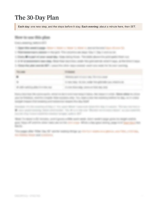 30-Day Plan, page 1: how to use it (preview)